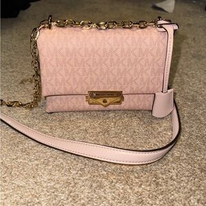 Michael Kors Pink Crossbody Bag with Gold Hardware